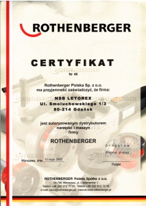 Certyfikat dla NSB Letorex